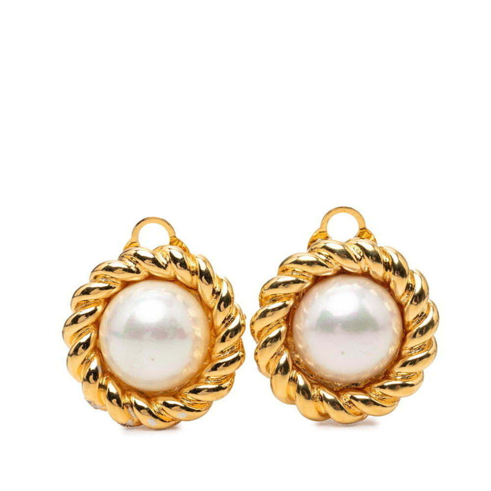 CELINE Gold Pearl Earrings